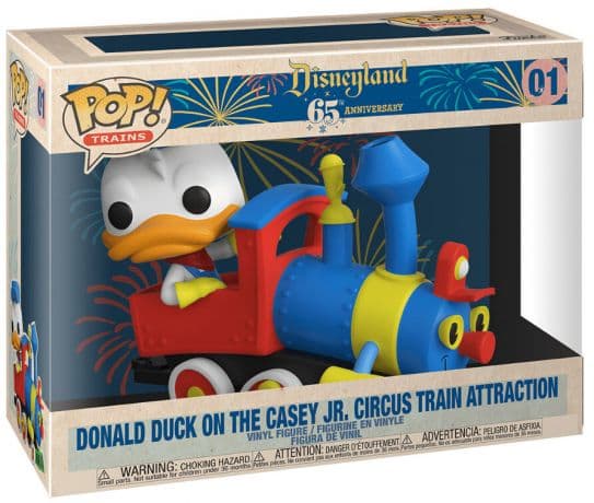 Donald Duck sur l’attraction de train du cirque Casey Jr.