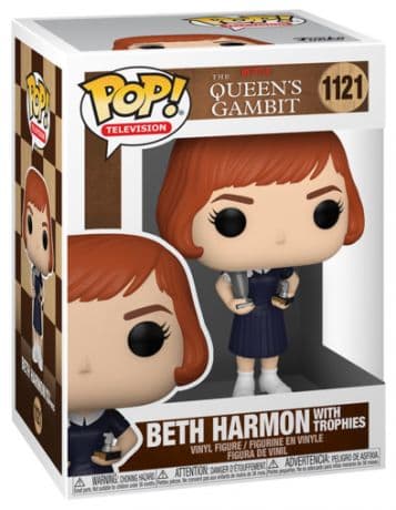 Elizabeth Harmon avec trophées