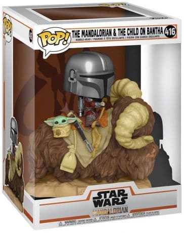 Mandalorian sur Bantha avec l'enfant