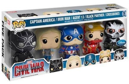 Captain America, Iron Man, Agent 13, Black Panther, Crossbones (Civil War) (5-Pack)