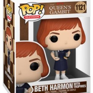 Elizabeth Harmon avec trophées