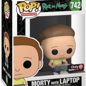 Morty avec ordinateur portable