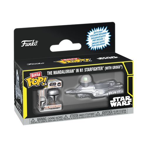 Figurine Funko Bitty Pop Ride Star Wars The Mandalorian in N1 Starfighter with Grogu