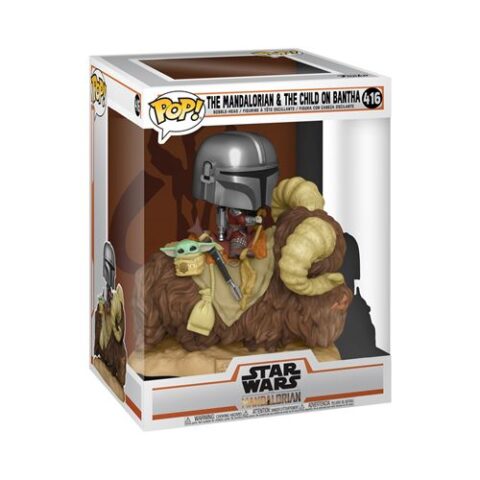 Figurine Funko Pop Deluxe The Mandalorian Mando on Bantha with Child