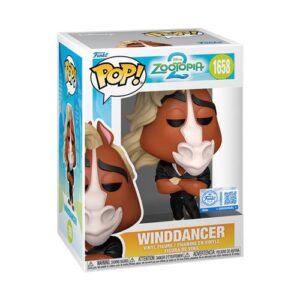 Figurine Funko Pop Disney Winddancer, personnage de Zootopia 2 pour collectionneurs.