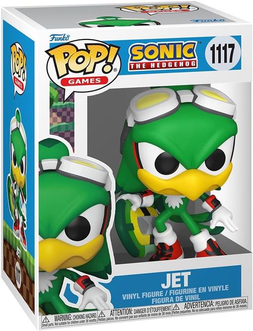Figurine Funko Pop! N°1117 | Sonic | Jet The Hawk Avec Planche