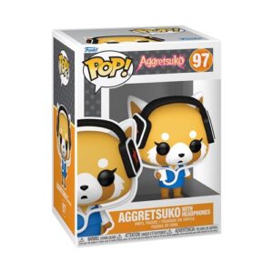 Funko Pop Aggretsuko représentée avec son casque audio distinctif