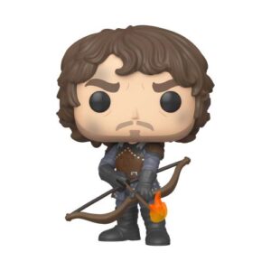 Funko Pop Theon de Game of Thrones représenté avec des flèches de feu