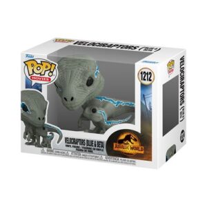 Figurines Funko Pop Jurassic World réunissant Blue et Beta, vélociraptors emblématiques