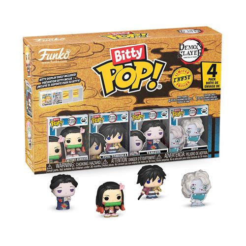 Pack 4 Figurines Funko Bitty Pop Demon Slayer Nezuko with Chase Modèle aléatoire