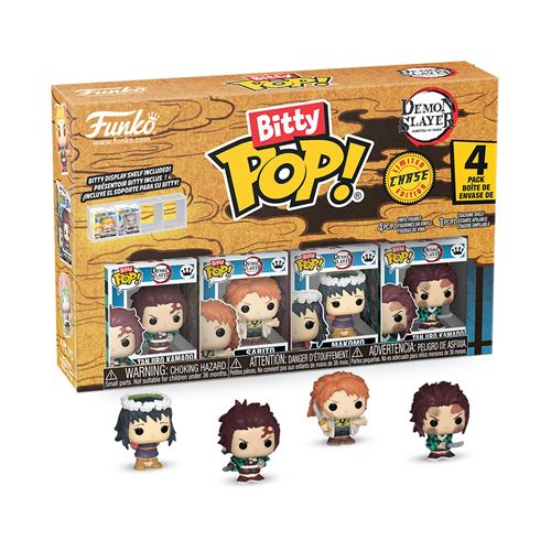 Pack 4 Figurines Funko Bitty Pop Demon Slayer Tanjiro with Chase Modèle aléatoire