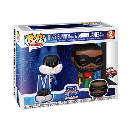 Pack de 2 Figurines Funko Pop Movies Space Jam A New Legacy Bugs and Lebron As Batman and Robin