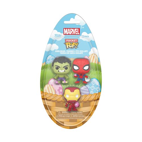 Pack de 3 figurines Funko Pop Egg Pocket Marvel Pâques